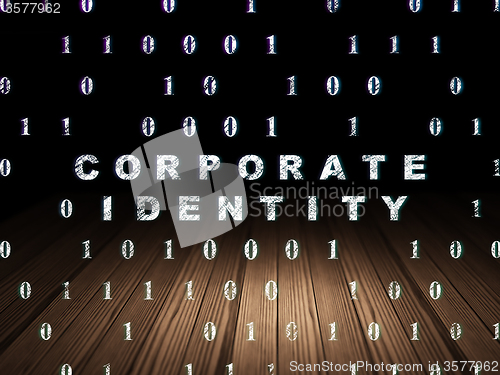 Image of Business concept: Corporate Identity in grunge dark room