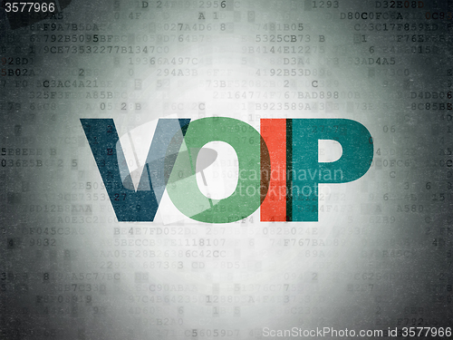 Image of Web design concept: VOIP on Digital Paper background