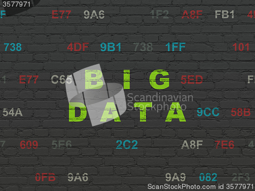 Image of Data concept: Big Data on wall background