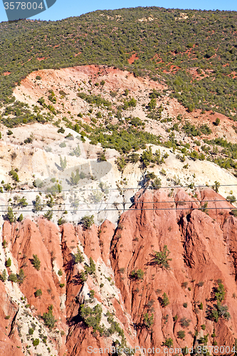 Image of the    dades valley in atlas red electrical line