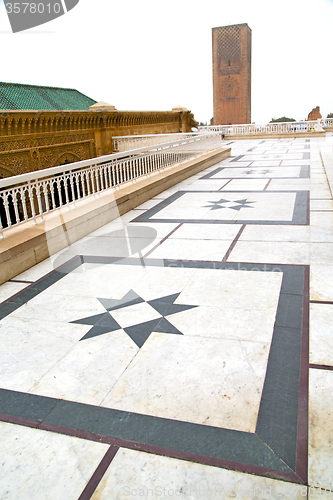 Image of the   chellah  in morocco africa       old minaret