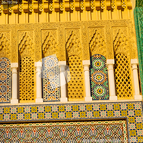 Image of line in morocco africa old tile and colorated floor ceramic abst