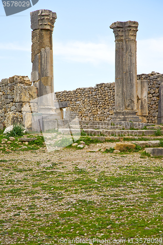 Image of volubilis in morocco africa the old roman  monument and site