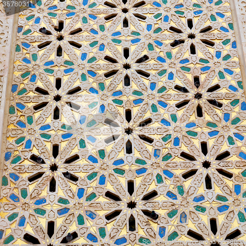 Image of line in morocco africa old tile and colorated floor ceramic abst