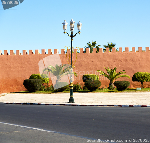 Image of dome    old ruin in     construction  africa   morocco and sky  