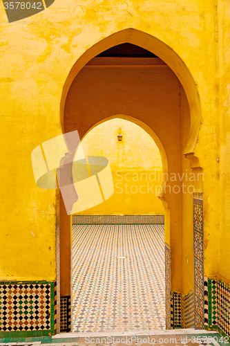 Image of old  in morocco africa ancien wall ornate brown