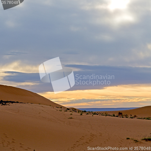 Image of sunshine in the desert of morocco sand and dune