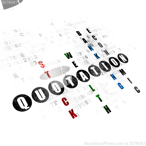 Image of Banking concept: Quotation in Crossword Puzzle