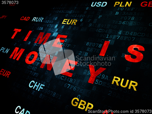 Image of Business concept: Time is Money on Digital background
