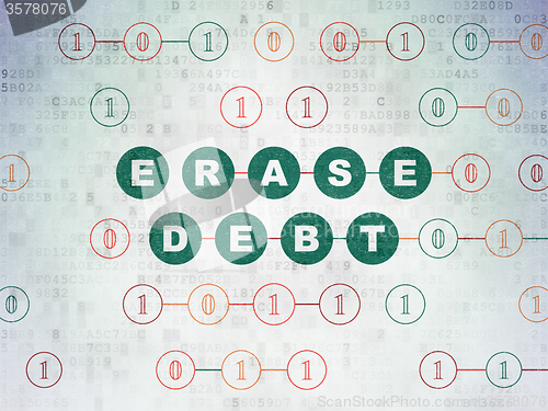 Image of Finance concept: Erase Debt on Digital Paper background