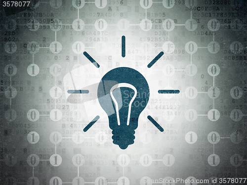 Image of Business concept: Light Bulb on Digital Paper background