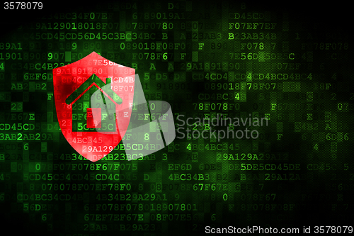 Image of Business concept: Shield on digital background
