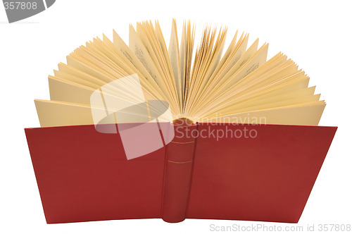 Image of Open red book isolated