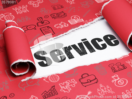 Image of Finance concept: black text Service under the piece of  torn paper