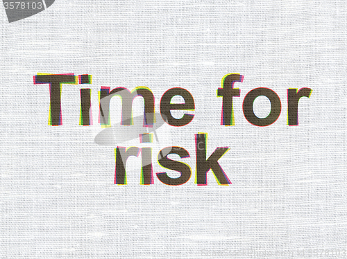 Image of Timeline concept: Time For Risk on fabric texture background