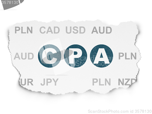 Image of Business concept: CPA on Torn Paper background