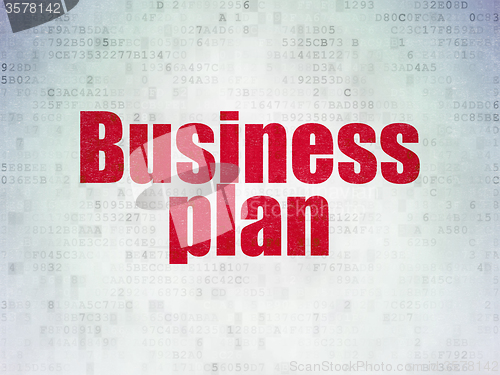 Image of Finance concept: Business Plan on Digital Paper background