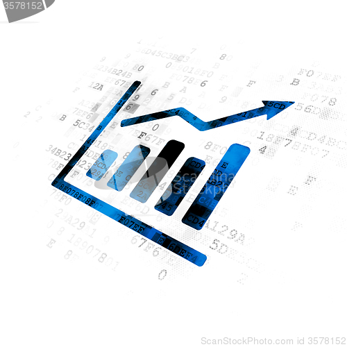 Image of Finance concept: Growth Graph on Digital background