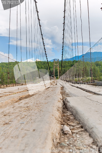 Image of Old suspension bridge above Katun