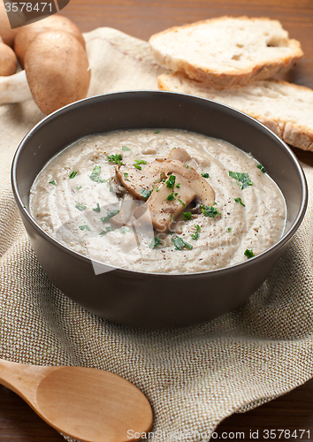 Image of Cream of porcini mushrooms with cream and parsley