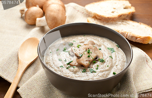 Image of Cream of porcini mushrooms with cream and parsley