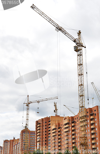 Image of Cranes and building construction 