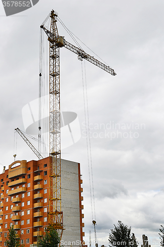 Image of Cranes and building construction 