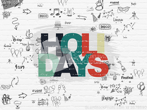 Image of Holiday concept: Holidays on wall background