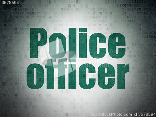 Image of Law concept: Police Officer on Digital Paper background