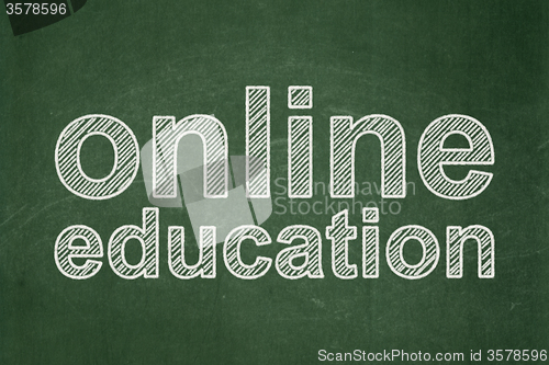 Image of Learning concept: Online Education on chalkboard background