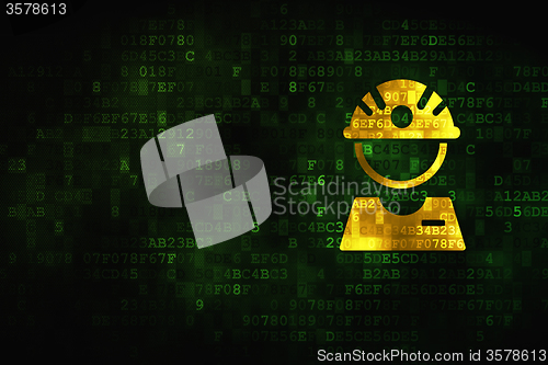 Image of Industry concept: Factory Worker on digital background