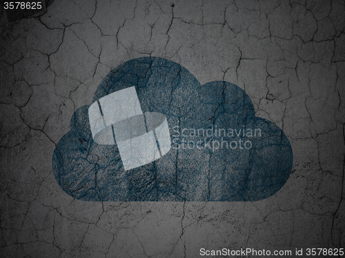 Image of Cloud networking concept: Cloud on grunge wall background
