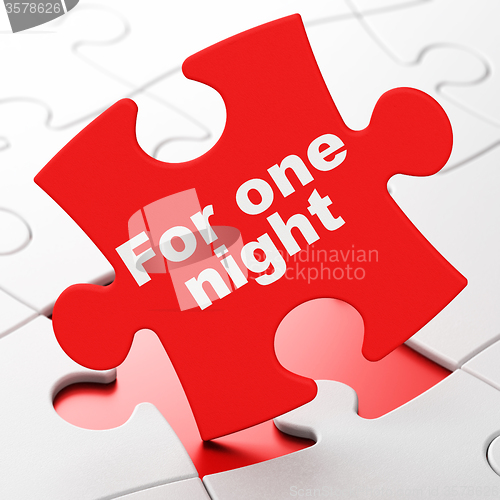 Image of Travel concept: For One Night on puzzle background