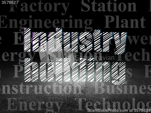 Image of Industry concept: Industry Building in grunge dark room