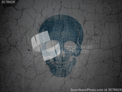 Image of Medicine concept: Scull on grunge wall background