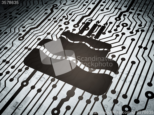 Image of Holiday concept: circuit board with Cake