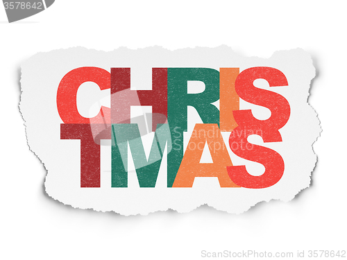 Image of Holiday concept: Christmas on Torn Paper background