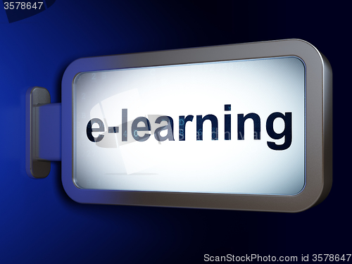 Image of Learning concept: E-learning on billboard background