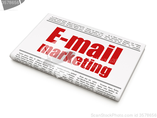 Image of Advertising concept: newspaper headline E-mail Marketing