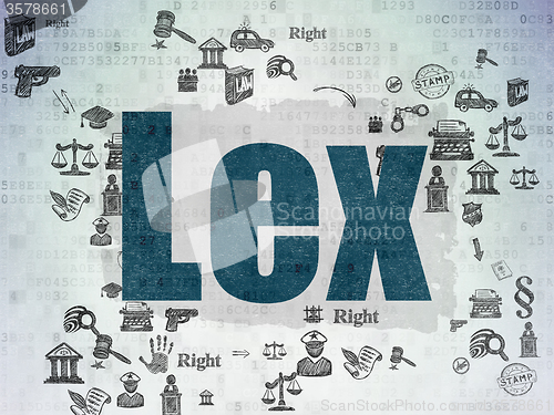 Image of Law concept: Lex on Digital Paper background