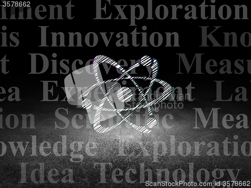 Image of Science concept: Molecule in grunge dark room
