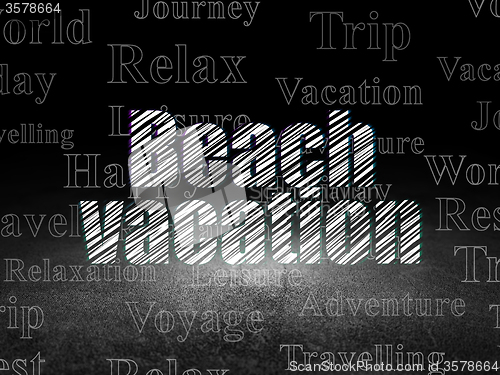Image of Vacation concept: Beach Vacation in grunge dark room