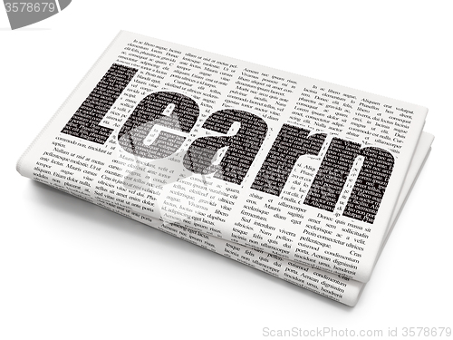 Image of Learning concept: Learn on Newspaper background