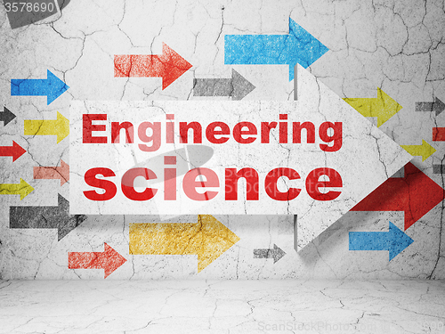 Image of Science concept: arrow with Engineering Science on grunge wall background