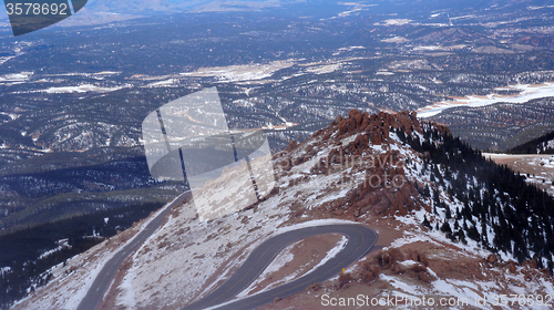 Image of View from Pike Peak summit, Colorado Springs, CO.