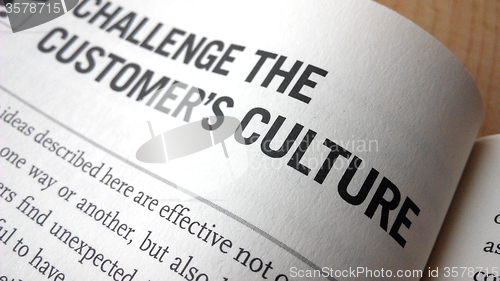 Image of Customer culture word on a book 