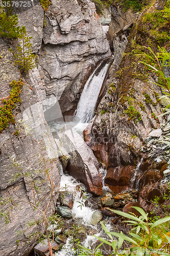 Image of Waterfall in Altai mountains. Russia