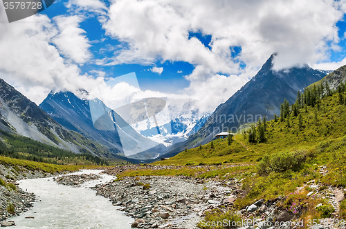 Image of Meteorological station aton Akkem river. Altai