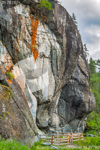 Image of Ancient petroglyphs near Kucherla. Mountain Altai