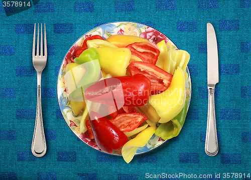 Image of bell peppers on plate